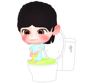 トイレトレーニングをする女の子のイラスト