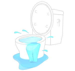 トイレの水漏れのイラスト