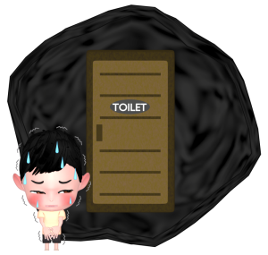 トイレが怖い子供のイラスト