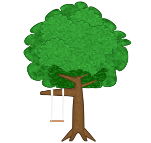 木のブランコのイラスト