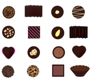トリュフチョコレートのイラスト