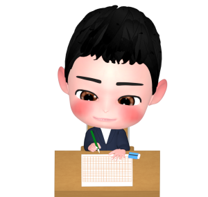 作文を書く子供のイラスト