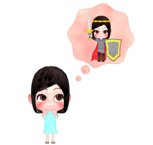 強い人になりたい女の子のイラスト