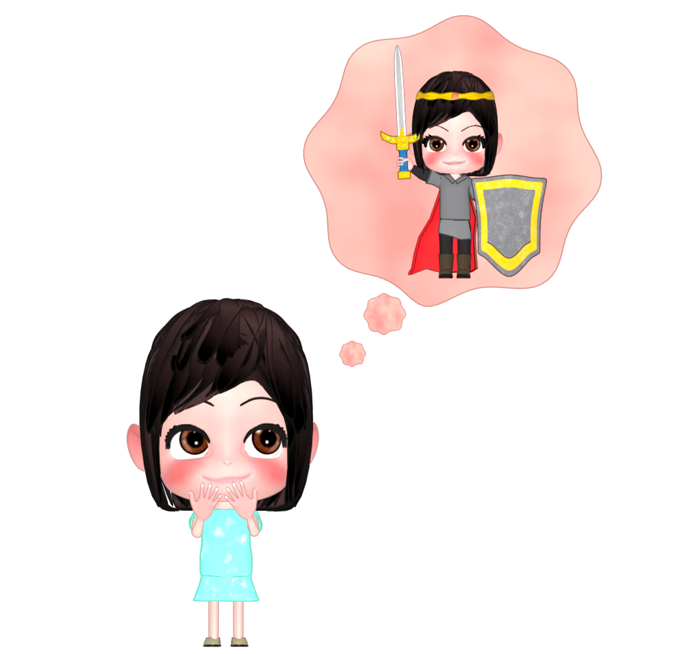 強い人になりたい女の子のイラスト