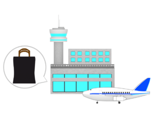 空港の不審物のイラスト
