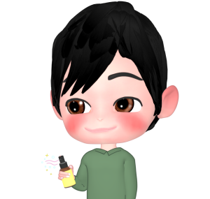 アロマスプレーで香りを楽しむ人のイラスト