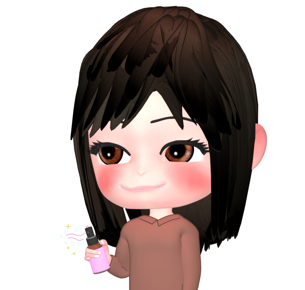 アロマスプレーを使う女性のイラスト