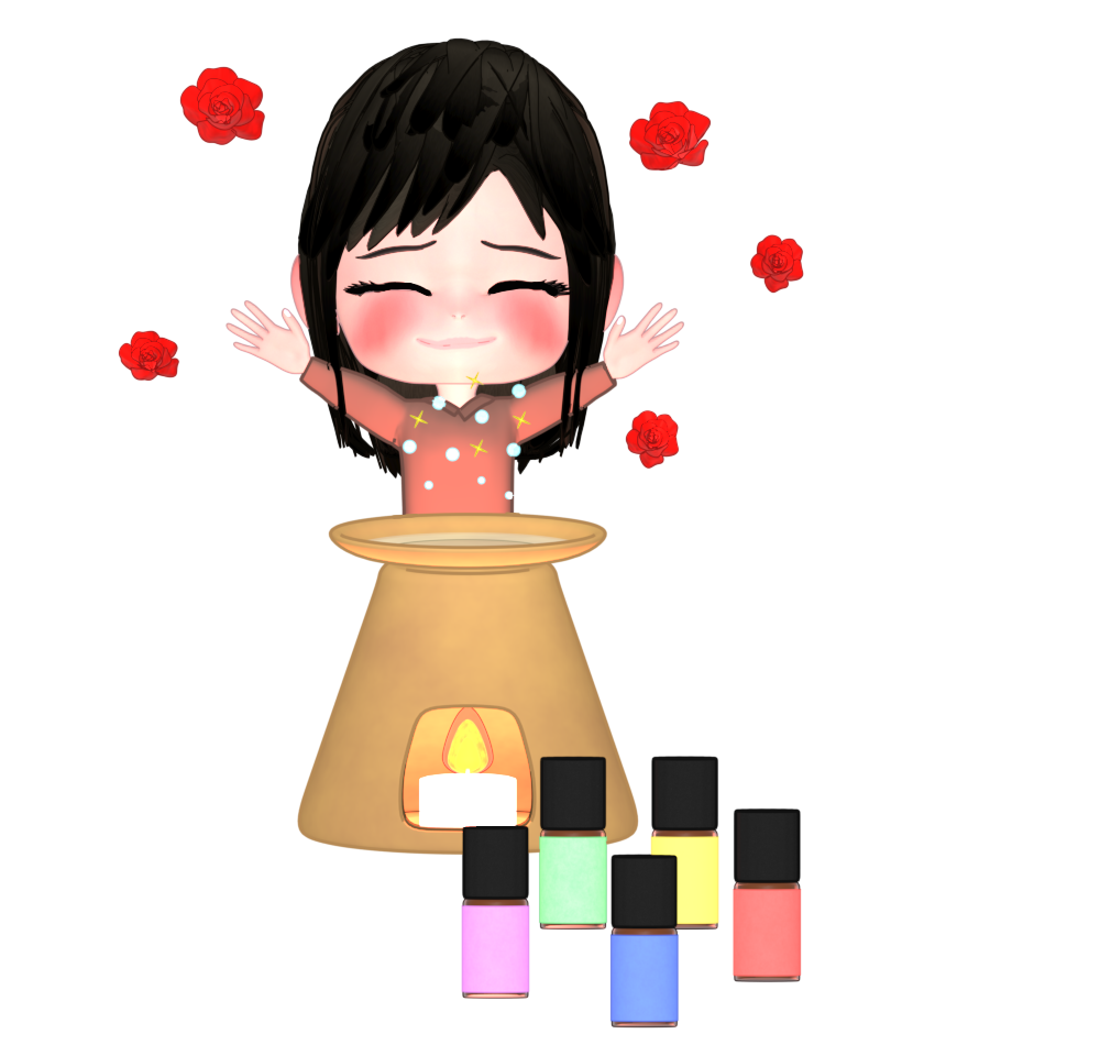 アロマで癒される女性のイラスト