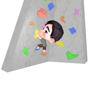 ボルダリングをする子供のイラスト