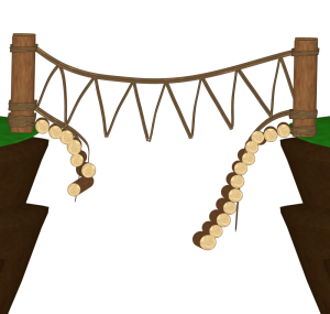 壊れた吊り橋のイラスト