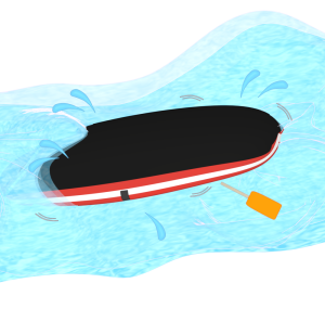 転覆するボートのイラスト