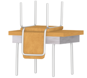 椅子を机にのせるイラスト
