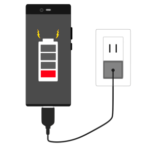 充電中のスマホのイラスト