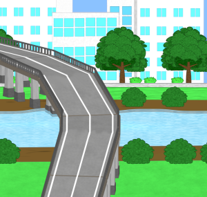 街と橋のイラスト