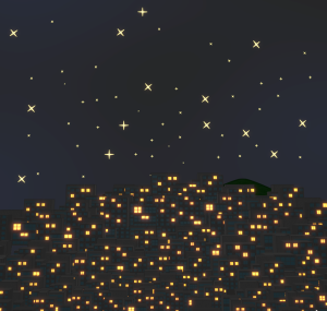 都会の夜景のイラスト