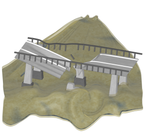 崩壊した橋のイラスト