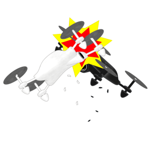 衝突するドローンのイラスト