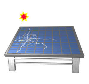 割れたソーラーパネルのイラスト