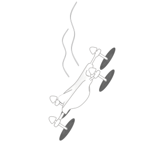 墜落事故を起こすドローンのイラスト