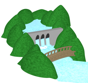 ダムと橋のイラスト
