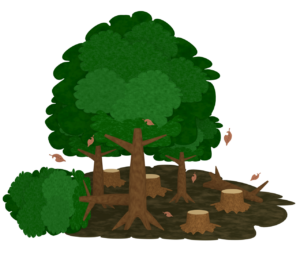 森林伐採のイラスト