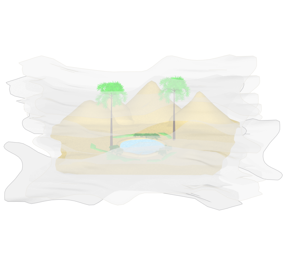 砂漠の蜃気楼のイラスト