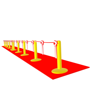 斜めから見るテープカットのイラスト