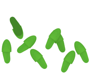 バラバラのスリッパのイラスト