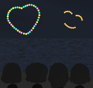 ドローンのイルミネーションのイラスト