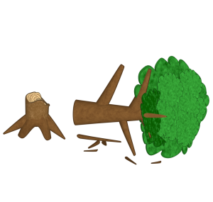 倒木のイラスト