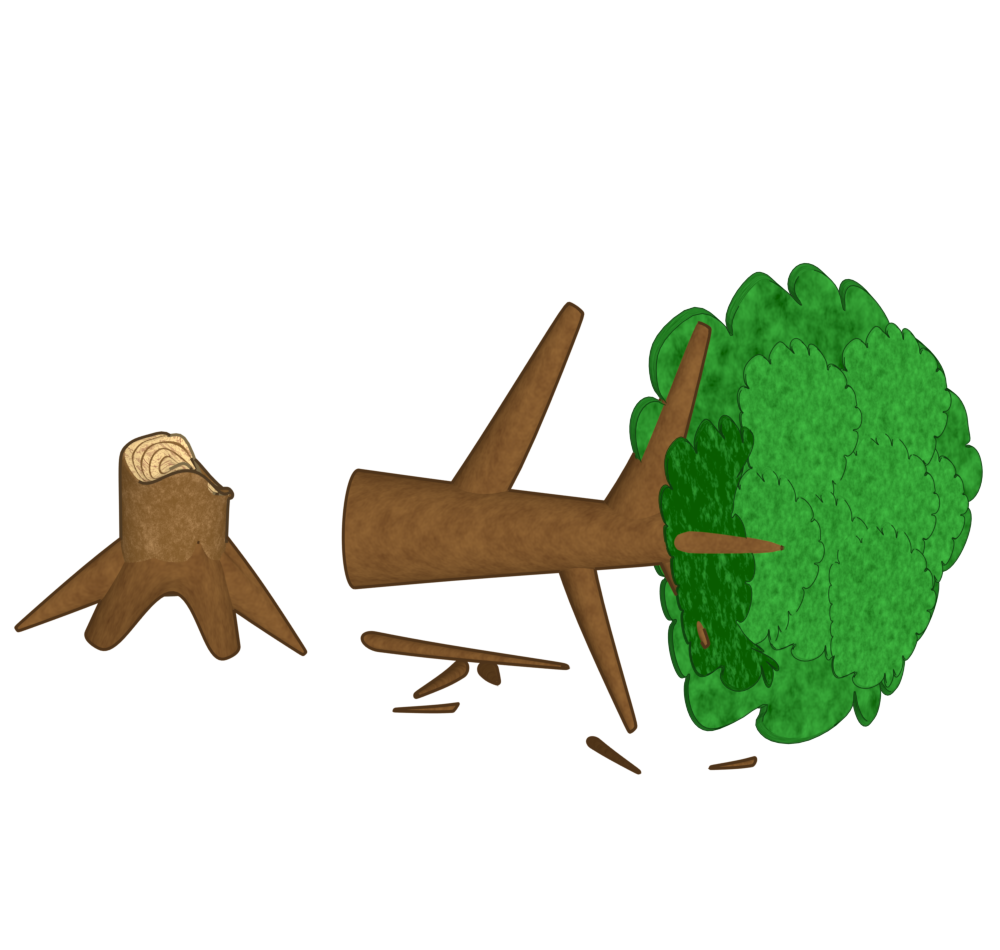 倒木のイラスト