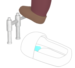 足でトイレを流すイラスト