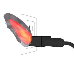 発火をするコンセントのイラスト