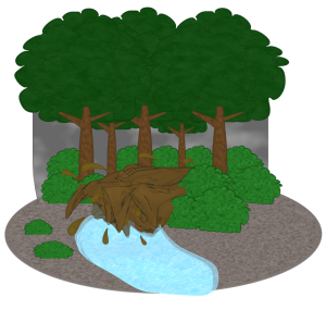 鉄砲水のイラスト