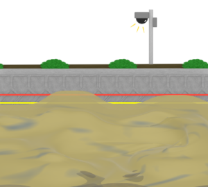 氾濫危険水位のイラスト