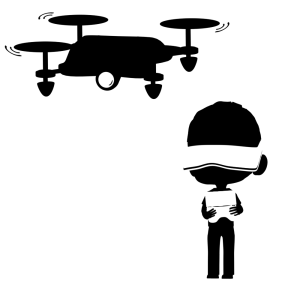 FPVドローンのシルエット