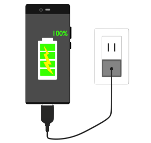 満充電になるスマホのイラスト