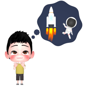 将来の夢は宇宙飛行士になりたい男の子のイラスト