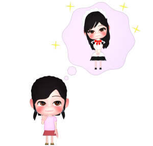 将来の夢はメイドさんになりたい女の子のイラスト