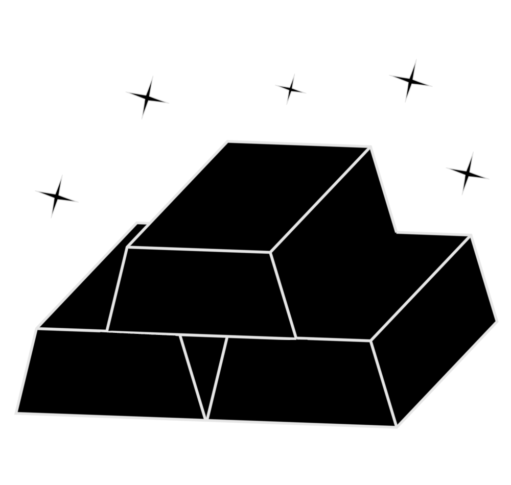 金の延べ棒のシルエット