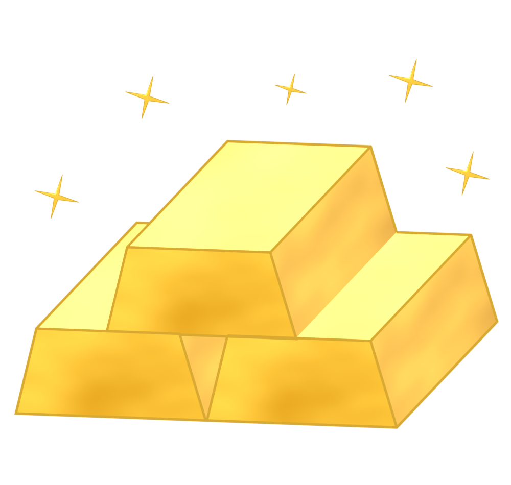 金の延べ棒のイラスト