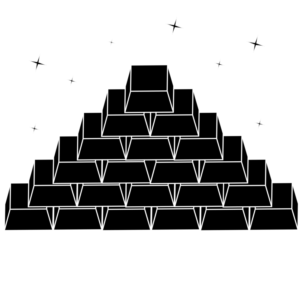 金塊のシルエット