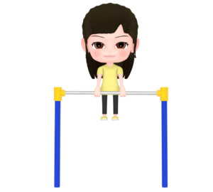 鉄棒をする子供のイラスト