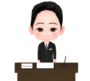 ホテルのフロントのイラスト