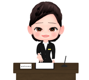 ホテルの受付のイラスト