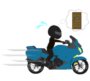 トイレに行きたいライダーのイラスト