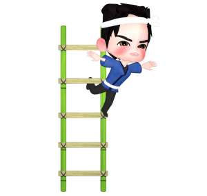 はしご乗りのイラスト