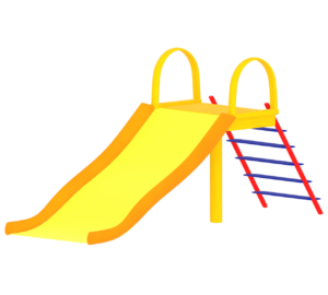 広いすべり台のイラスト