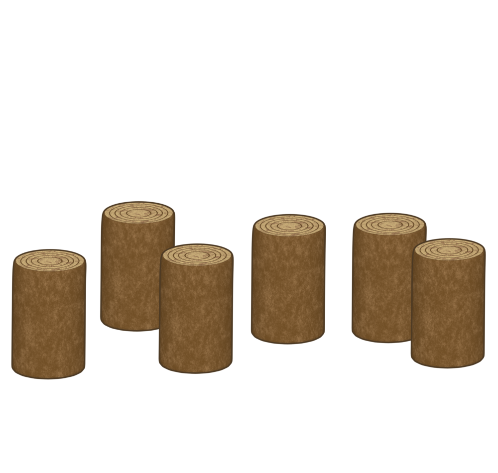 丸太のアスレチックのイラスト