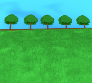 見上げる土手のイラスト